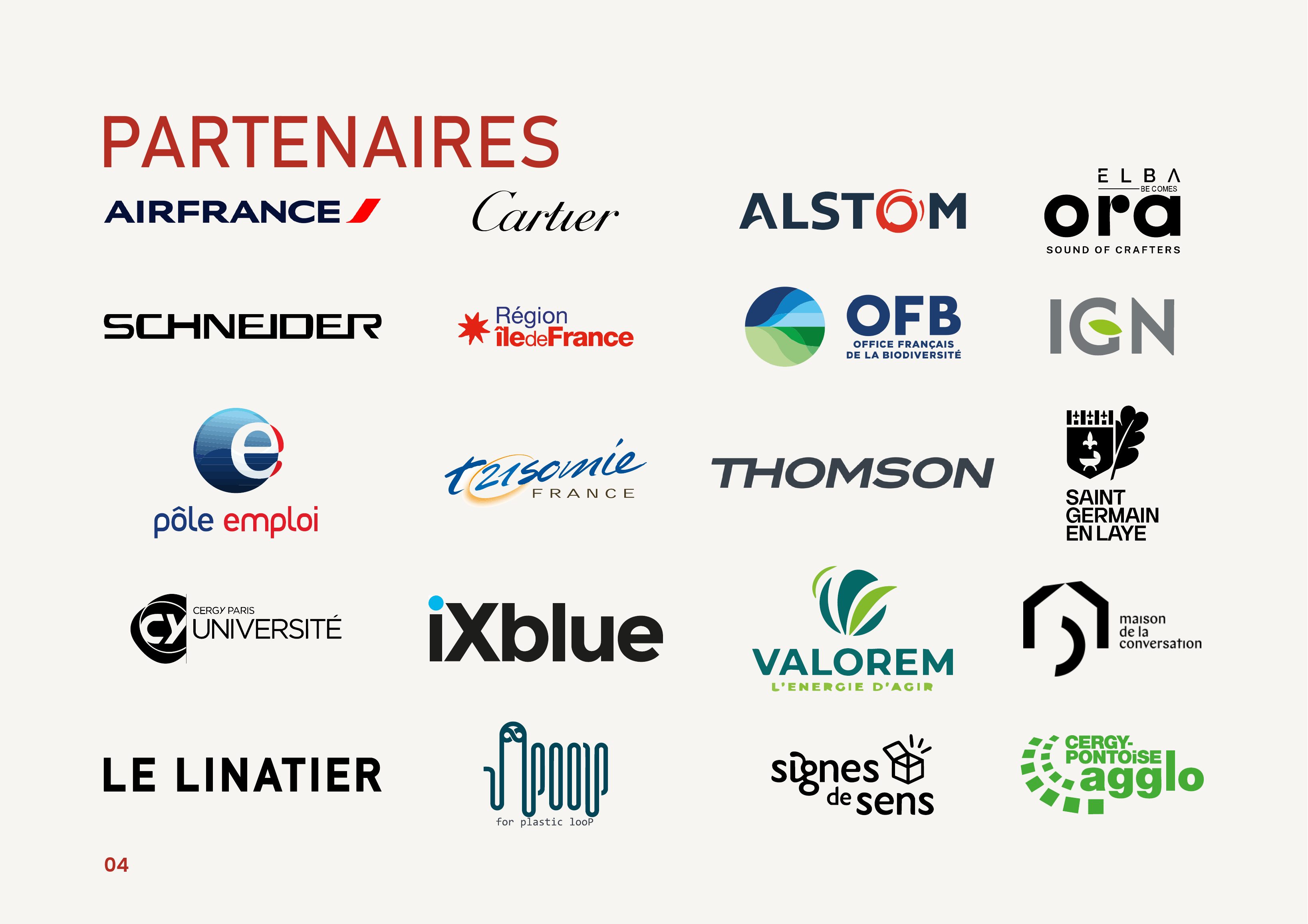 Parcours & partenaires — Air France, Cartier, Alstom, Schneider, Thomson, iXblue, Pôle emploi, IGN…