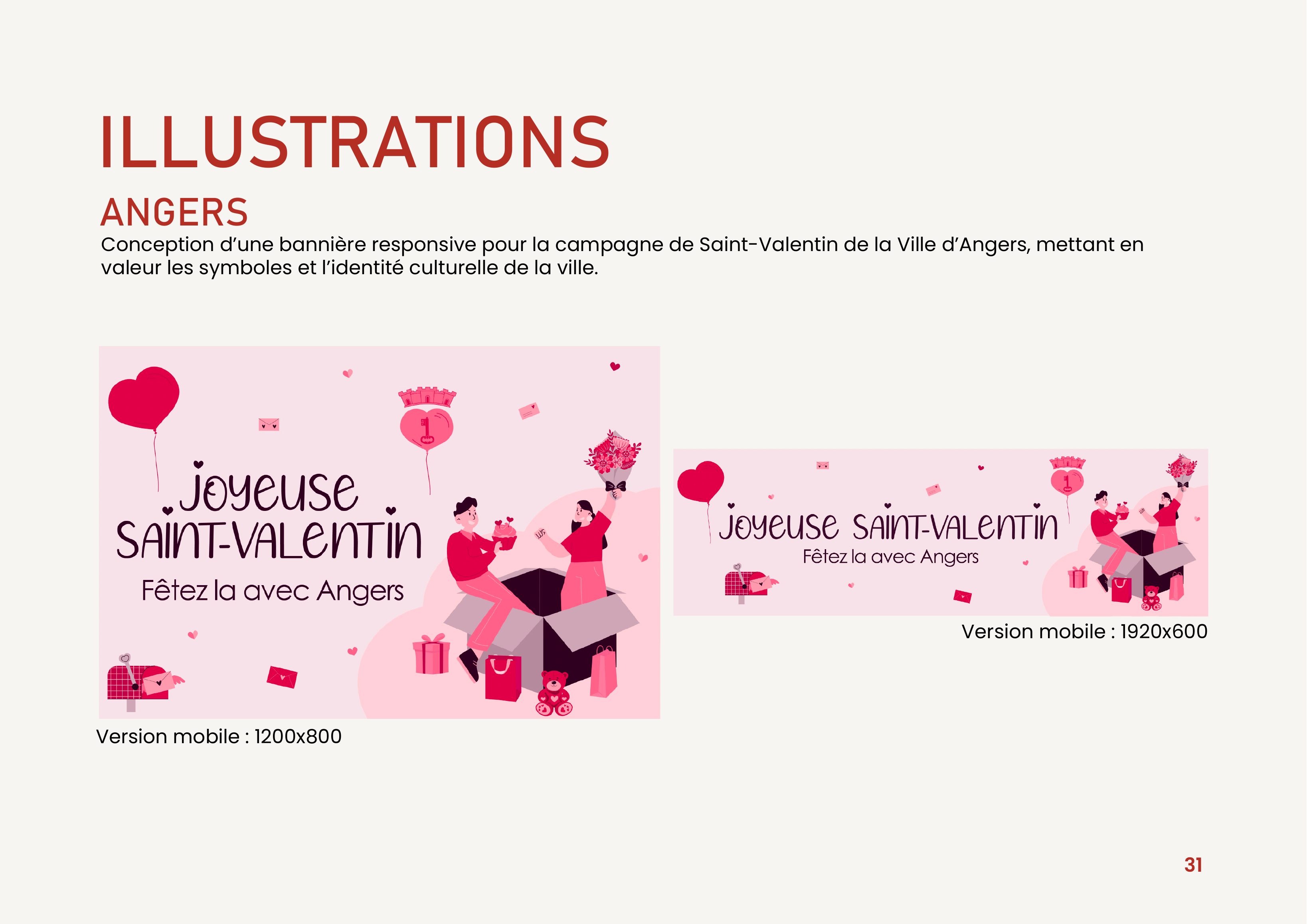 Illustrations — Campagne ville d'Angers, versions mobile & desktop